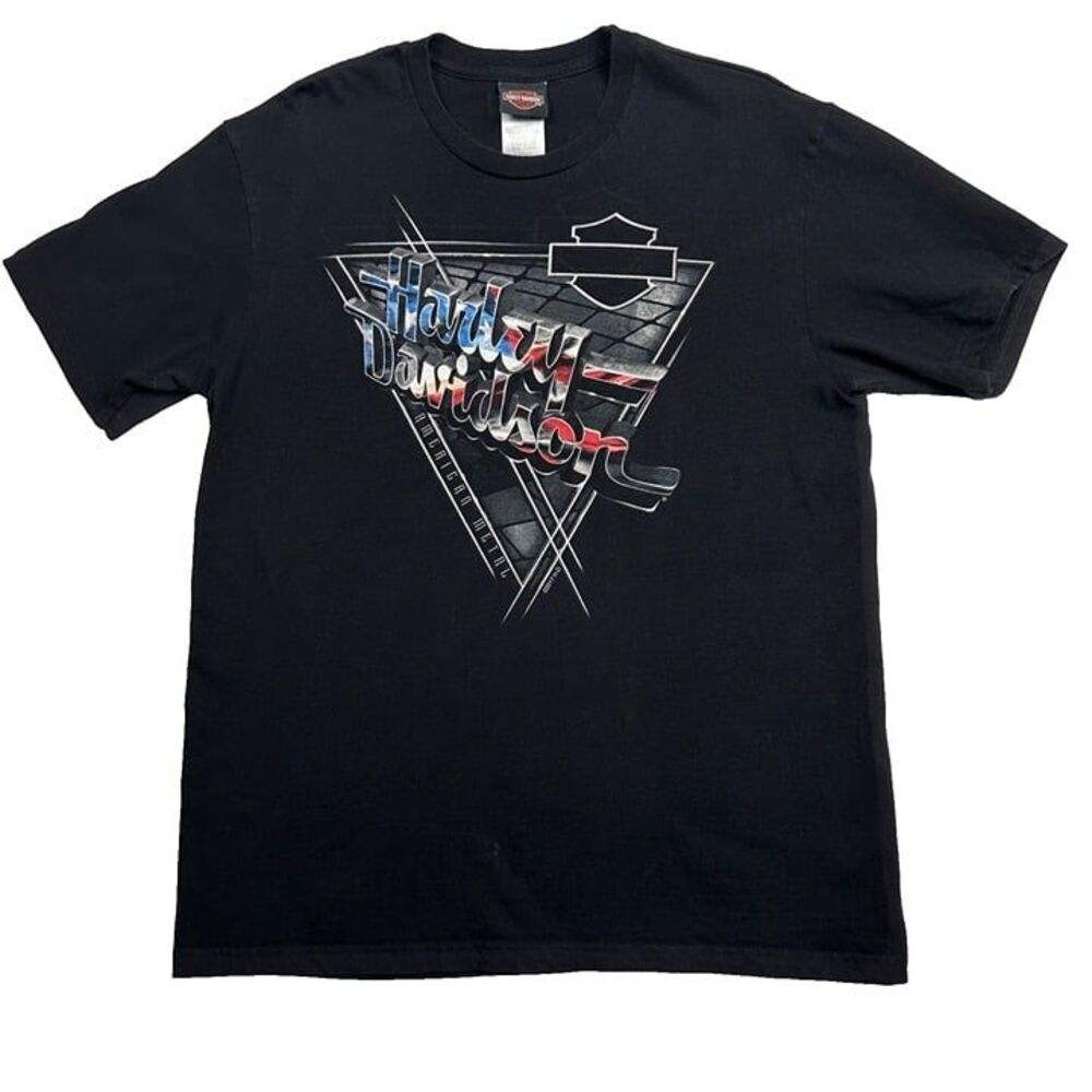 Harley Davidson Cincinnati Ohio Motorcycle Black Size L/Large T-Shirt USA Made